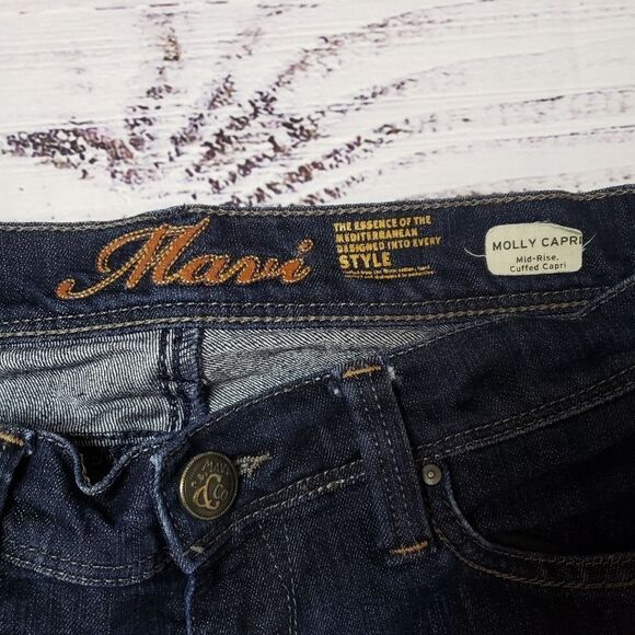 Mavi mid rise cuffed  Molly capri size 27 Dark Wash. - Picture 3 of 10